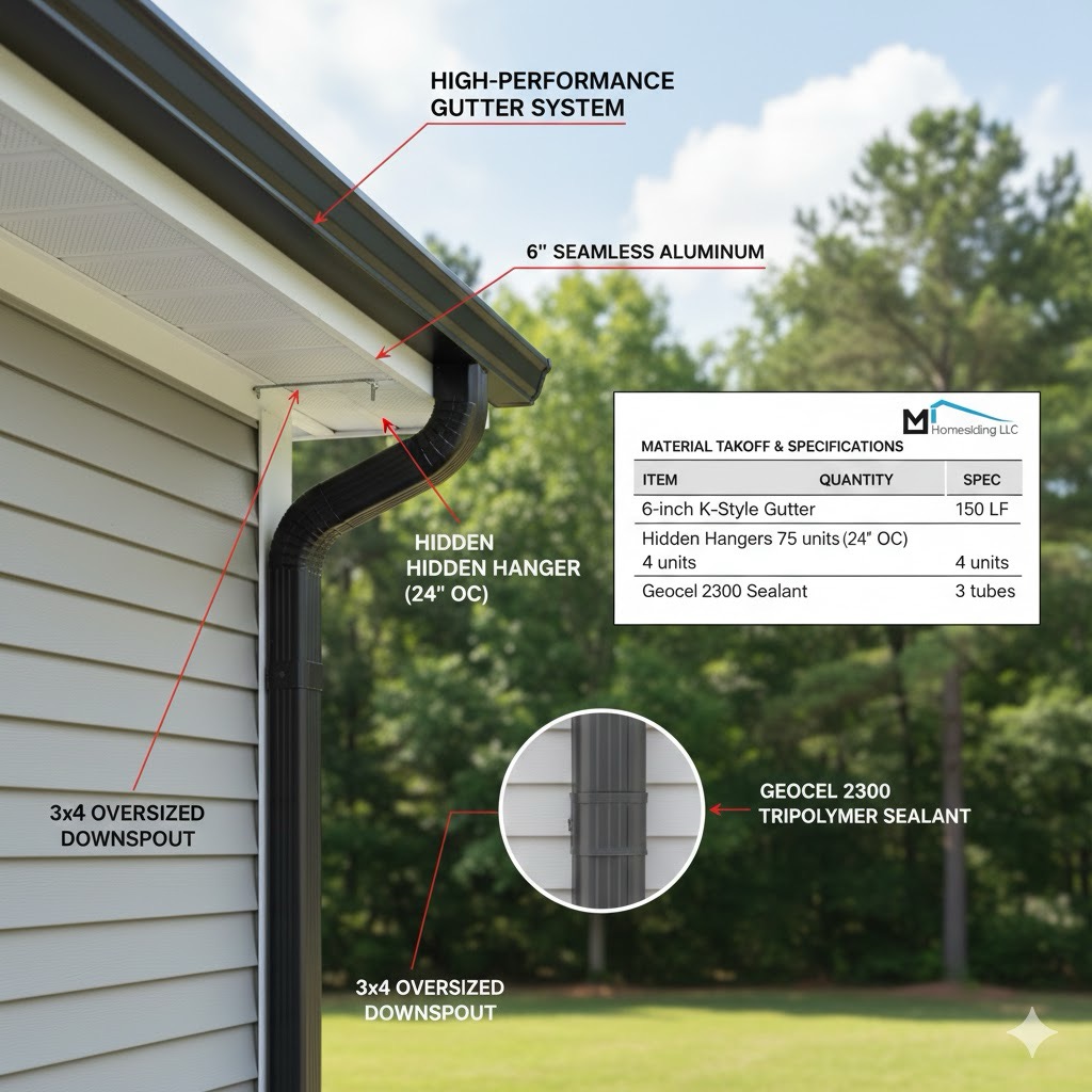 High-Performance Gutter Systems in Knoxville, TN: Technical Takeoff & Installation