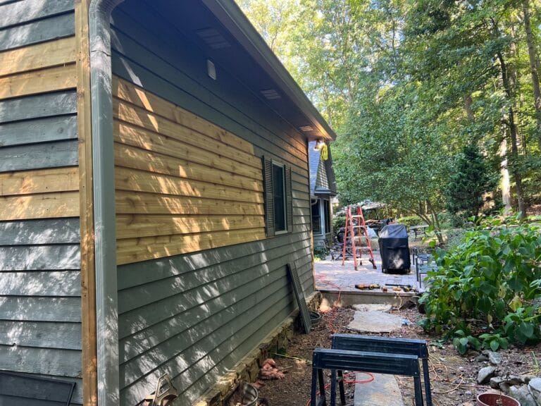 Siding repair and moisture barrier protection in Knoxville TN.
