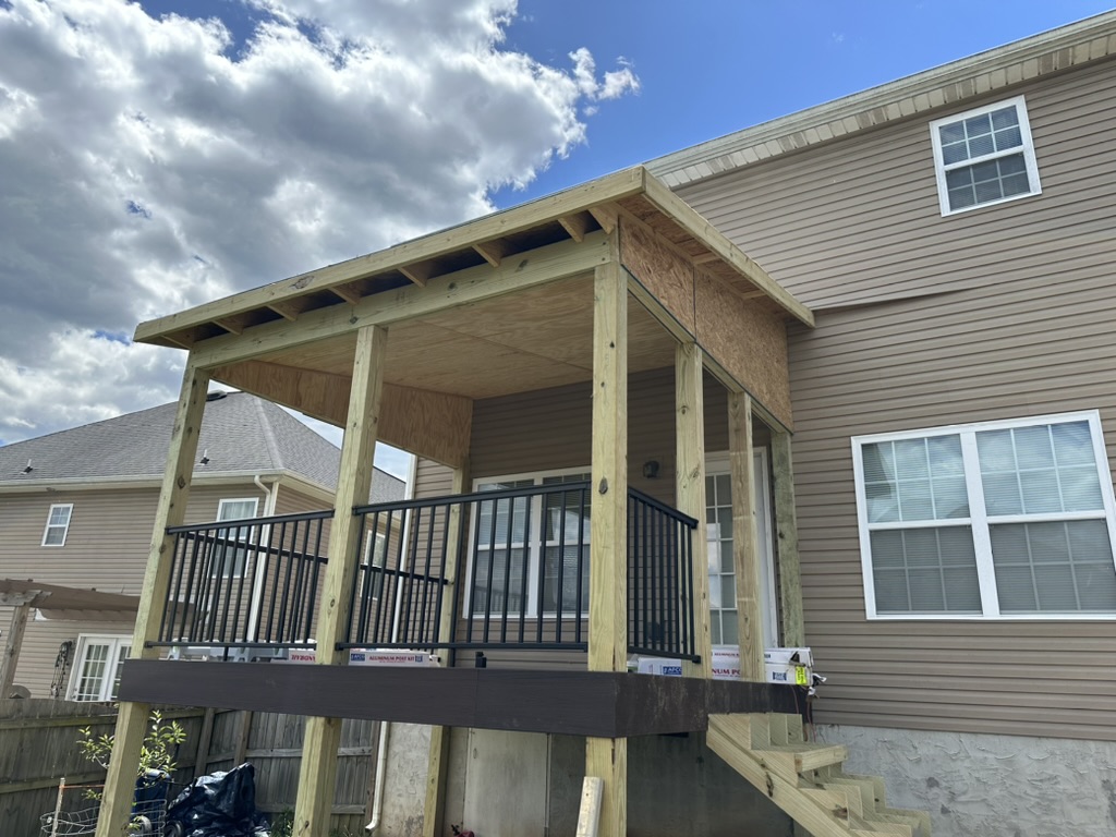 Heavy duty wood porch framing and post support Knoxville TN