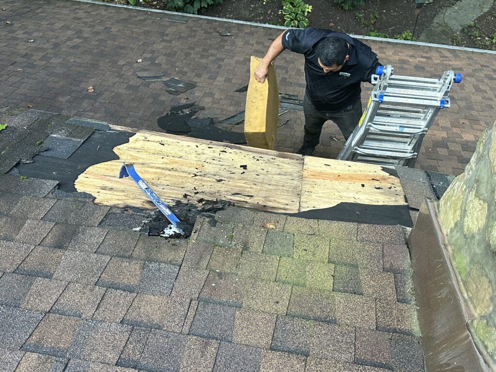 Incorrect chimney counter flashing installation example