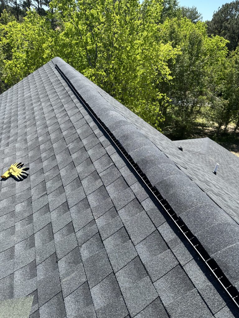 ridge vent installation on residential roof in Knoxville TN