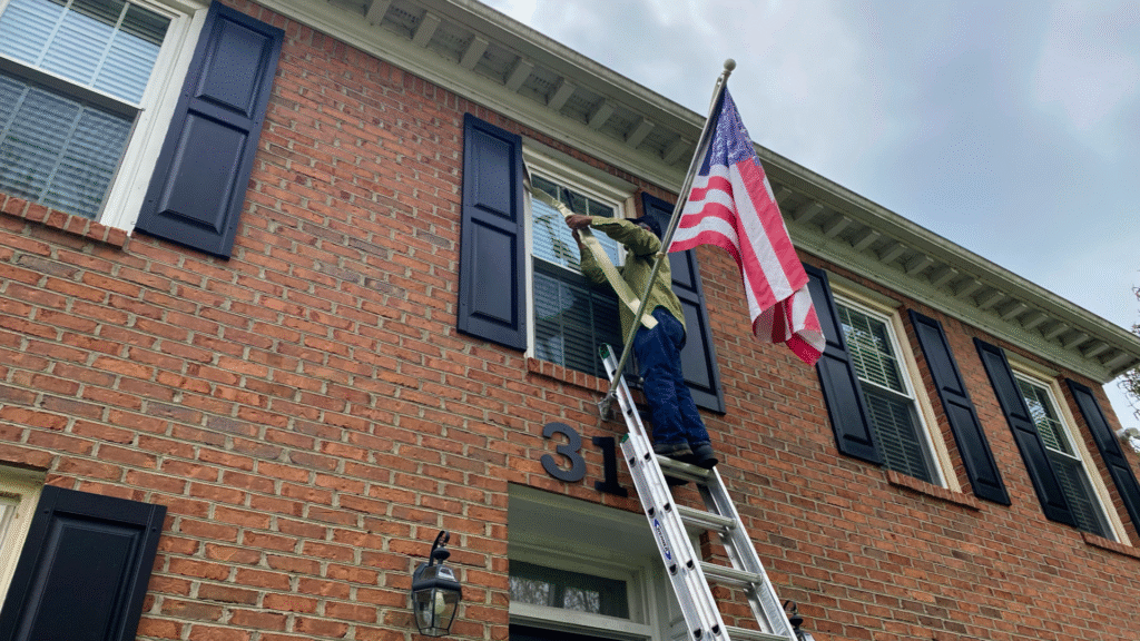 Failed window seal repair showing a foggy glass unit before replacement.