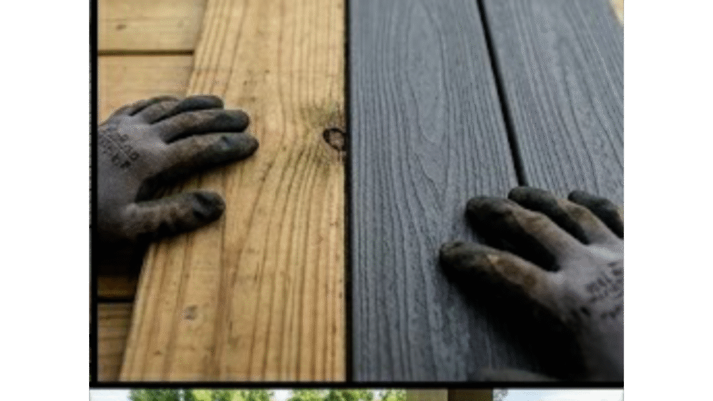 A detailed macro shot comparing structural hardware and moisture protection (the real cost) to raw lumber