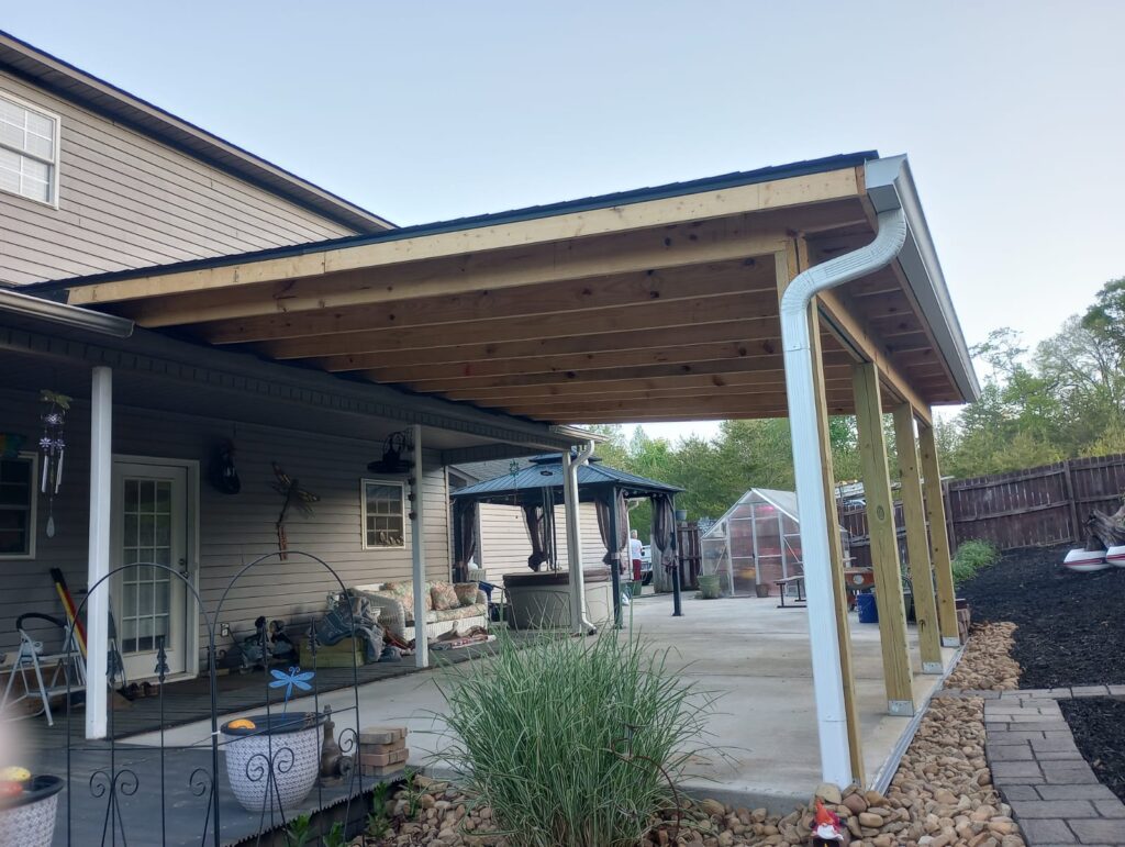 Properly spaced deck joists and heavy-duty beams for maximum load support.