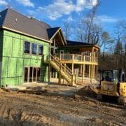 Professional siding installation on a new construction home in Knoxville.