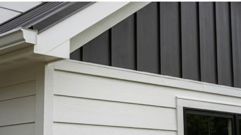 Exterior black and white shiplap siding design for a luxury home in Knoxville, showing the modern farmhouse trend.