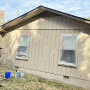 Power washing and cleaning siding before painting in Knoxville.