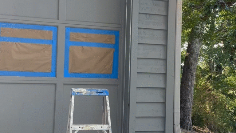 Replacing damaged trim boards before the painting process.