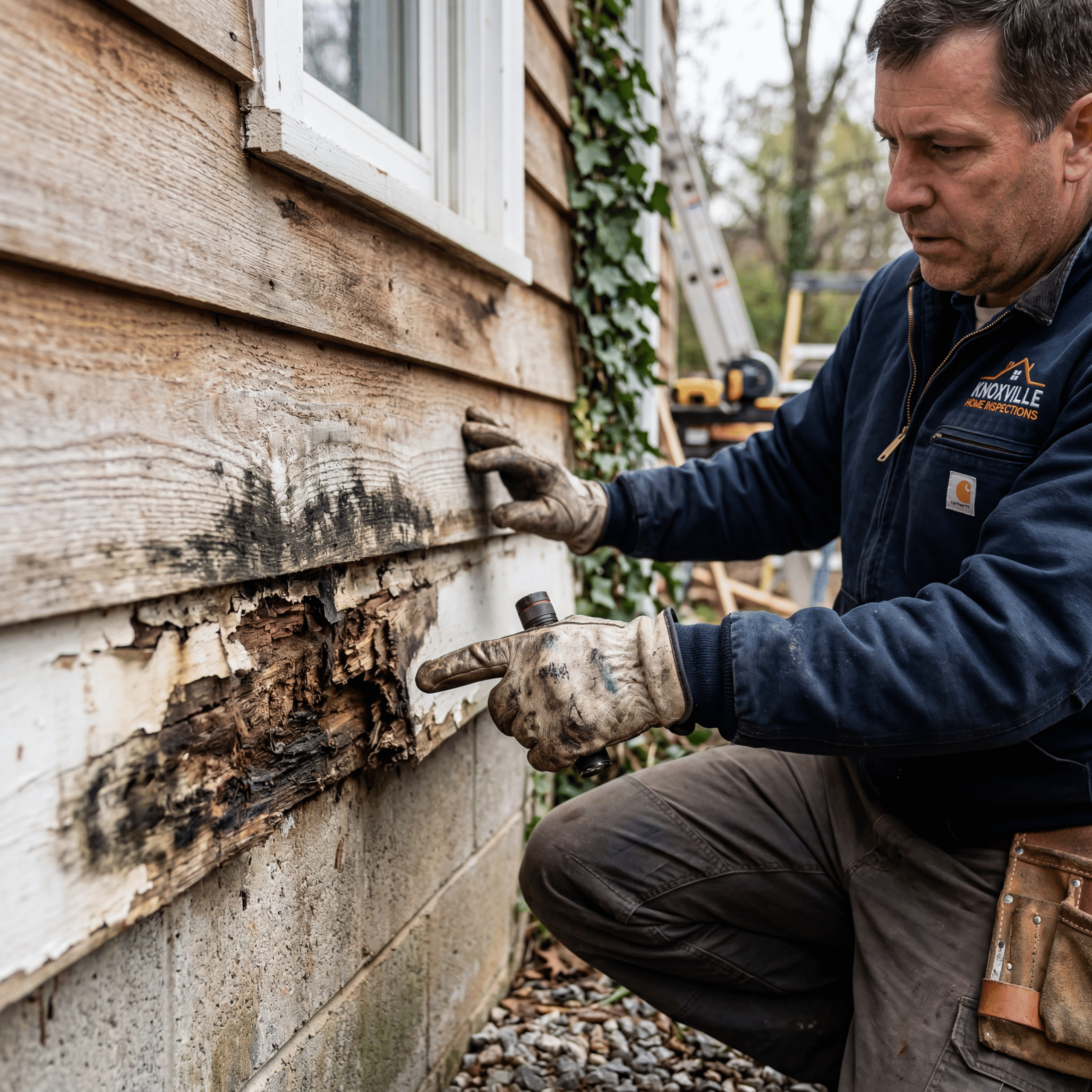 Wood siding rotting at the bottom — freepik highresolution profession — Knoxville, TN