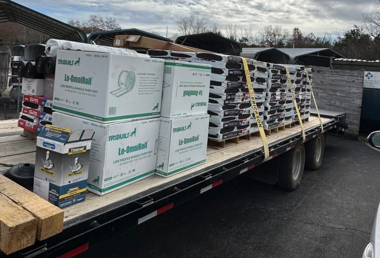 Siding materials delivered for new construction project in Knoxville TN