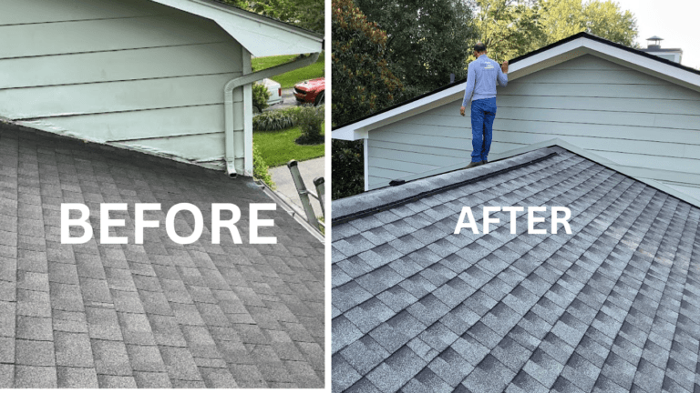 Before and after James hardie replacement on a Knoxville, TN home