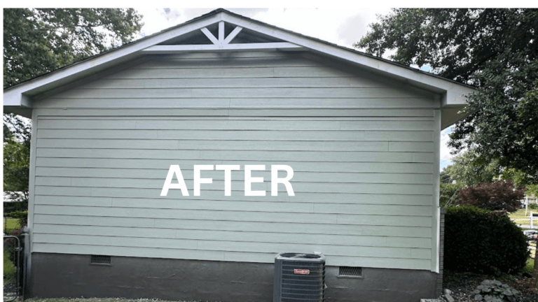 New James Hardie grey lap siding installed on the same Knoxville home