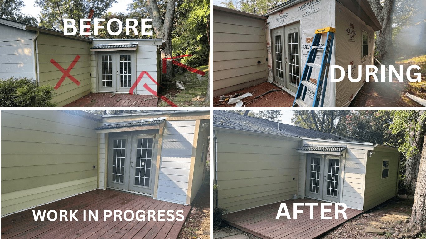 Real MI siding project in East Tennessee — before and after a full siding replacement