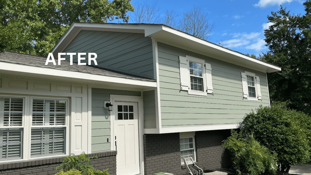 Same Knoxville home after James Hardie fiber cement siding installation